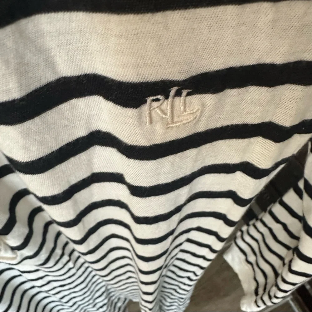 Ralph Lauren Essentials Ruffle Henley Black and White Sleepwear size small